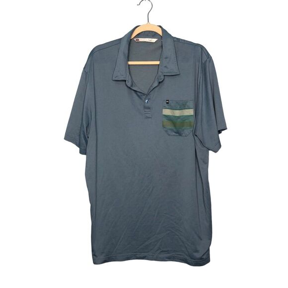 Travis Matthew Shirt Mens Extra Extra Large XXL Blue Polo Golf Embroidered Pima - Picture 1 of 8